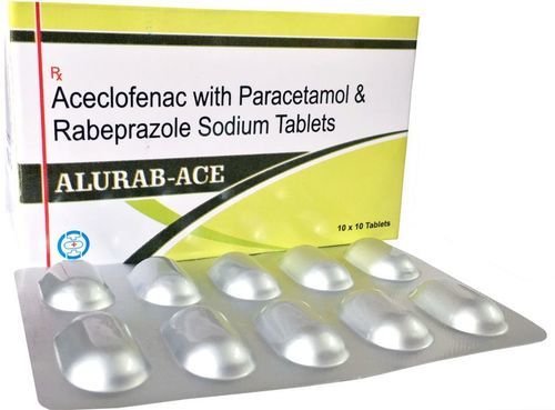 Aceclofenac, Paracetamol And Rabeprazole Tablet Application: Aceclofenac+Paracetamol / Acetaminophen+Rabeprazole Is Used For Pain Relief.