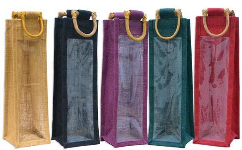 Any Color As Per Client Requirement Single Bottle Jute Wine Bags