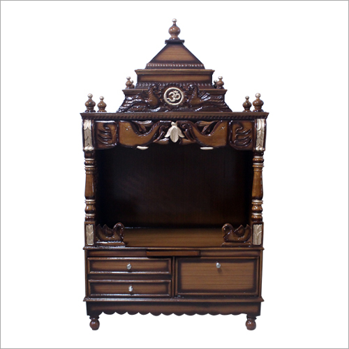 Carved Wooden Temple Without Door