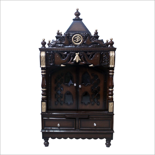 Carved Wooden Temple With Door
