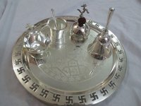 Silver Brass Pooja Thali Corporate Gift