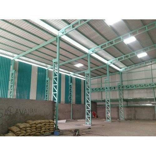 Silver And Green Warehouse Structure