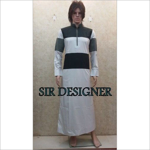 White And Black Fashion Jubba Thobe