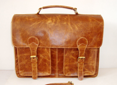 Brown Leather Office Laptop Bag