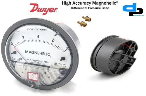 Dwyer Usa Magnehelic Gauges 0 To 8.0 Inch Wc Measure Pressure Of: Gas