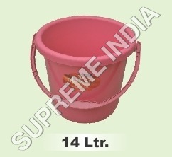 Forteen Litre Unbreakable Plastic Bucket - Plastic, 14 Litre, Pink | Durable, Lightweight, Two Handles, Easy Carry