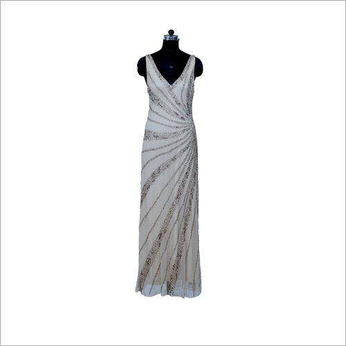 Ladies V-Neck Long Dress