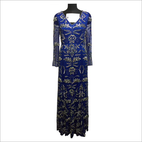 Ladies V-Neck Full Sleeve Long Dress