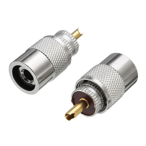 Brass UHF Plug Twist On Type RG58 - Brass Material, Silver Color | Designed for Commercial Use