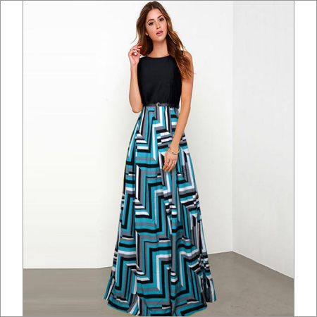Black & Blue Cotton Gown