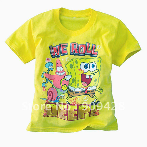 Kids Printed Yellow T Shirt