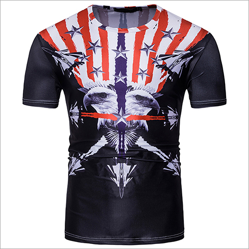 Round Neck Printed Men's T Shirt