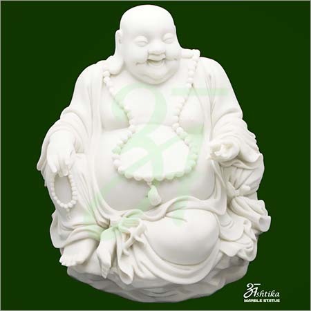 Marble Laughing Buddha Statue