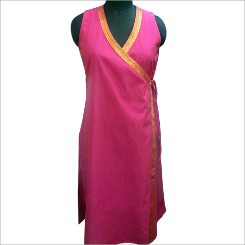 Ladies V Neck Angrakha Kurti