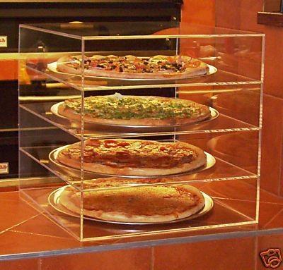 Acrylic Bakery Display Case 4 Tier Plexiglass Pizza Display Stand