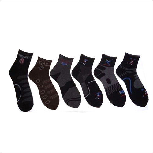 Brown And Black Gents Terry Ankle Socks