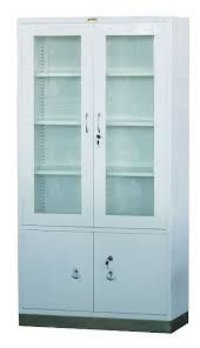 Instrument & Medicine Cabinet - Stainless Steel, 900x400x1800mm | White Finish, Ideal For Hospital Use
