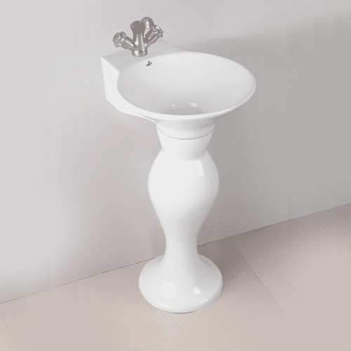 White Wash Basin with Pedestal