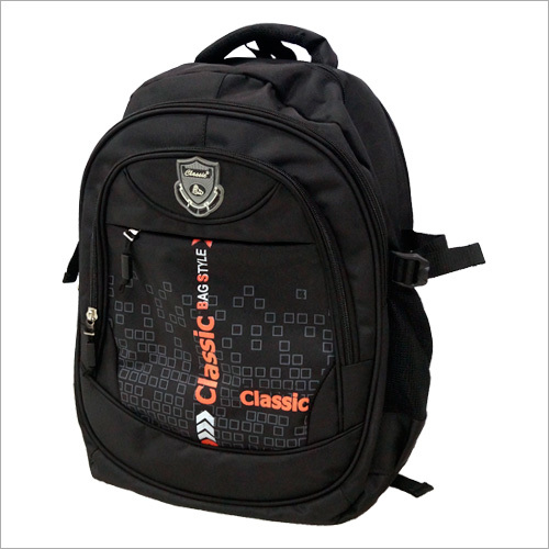 Black Printed School Bag