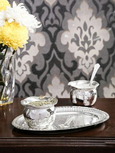 Ss Silver Plate With Two Bowl Corporate Gift