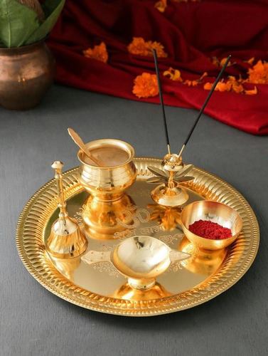 Gold Plated Pooja Thali