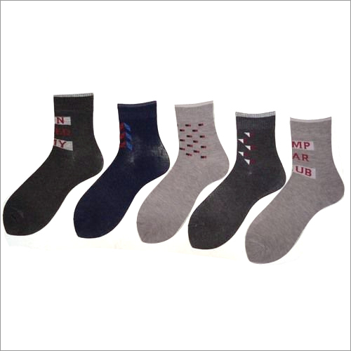 Grey And Brown Non Terry Ankle Socks