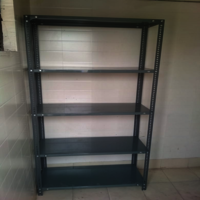 Ms Storage Rack - Mild Steel, Grey Color, Painted Finish | Two-sided Design With Long Base, Multi-shelf Arrangement For Diverse Applications