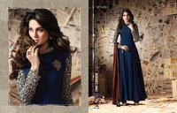 Blue with plain duppata designer collection dress