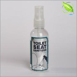 Toilet seat sanitizer spray