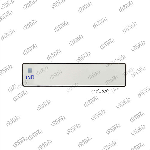 Car Medium Number Plate - Aluminium, Shiny White with Black Enamel Border | Universal Fit for All Vehicles, Customizable Font Design, IND Logo