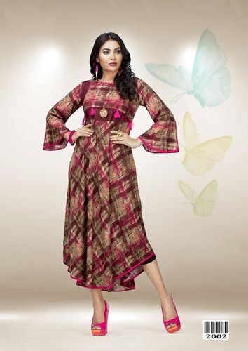 Indian Multi Colour Printed Designer Gown