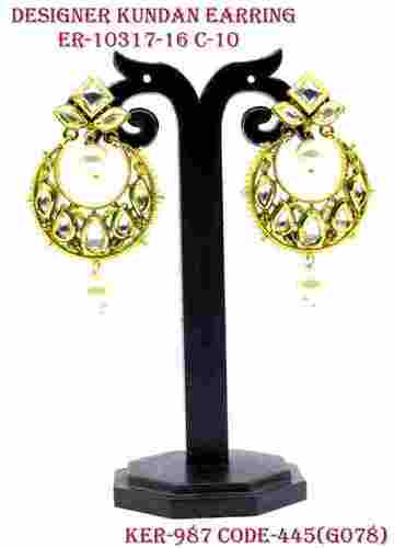 Delicate Designer Rang Kundan Earring