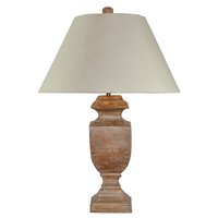 Wooden Table Lamp - Brass And Others Material, 16.1 X 11 X 11 Inch Dimension, White Color | Energy Saving Light Source, Modern Yet Antique Design