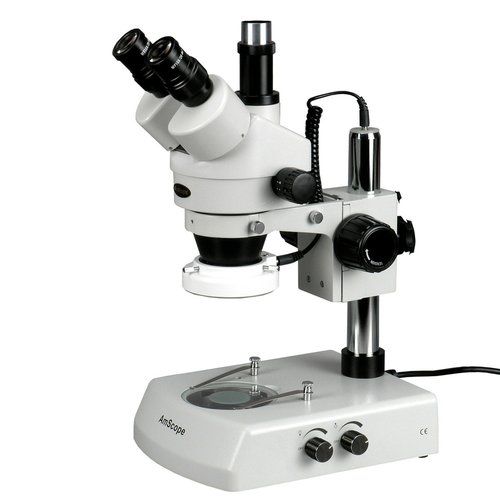 Gray And Black Stereoscopic Trinocular Microscope