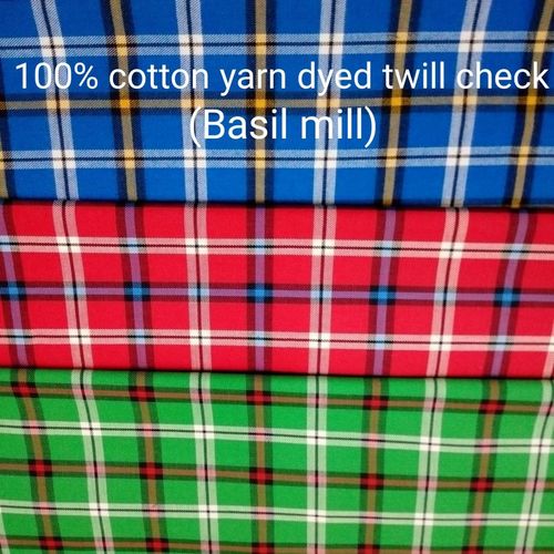 Shirting Yarn Dyed Twill Check (Basil Mill) 58'