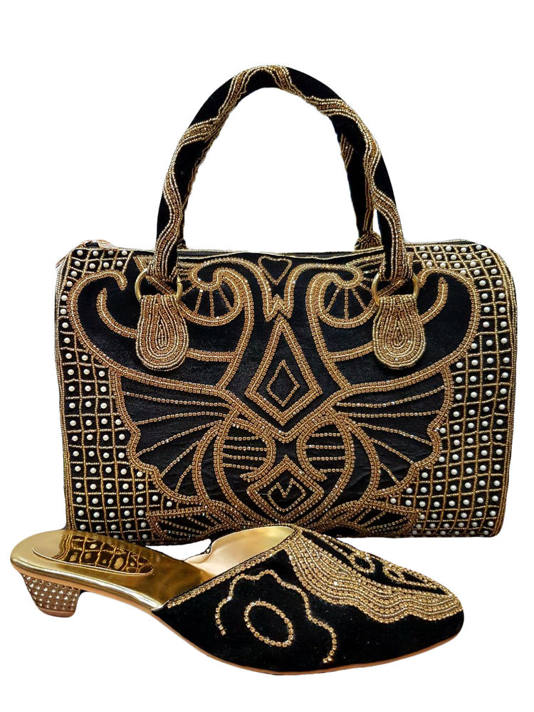 High quality latest design ladies shoe and bag party wear