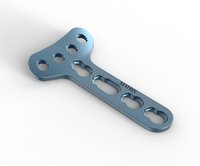 Lcp Distal Radius T Plate - 3.5mm Diameter, Titanium Material | Right Angled Head With 3 Holes, Grey Color For Hand Fracture Treatment
