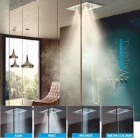 Rain Intense 4 Mist Water Column Shower - 640x450mm Rectangular Design | Multi-function With Chromotherapy Features