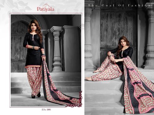 Indian Plain Black Patiyala Dress Material