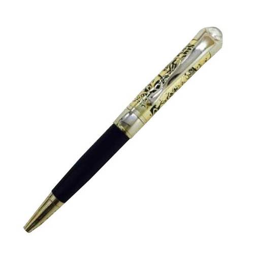 Half Antique Stone Black Ball Pen