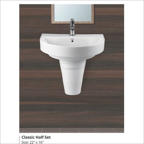 White 100 Wall Mounted Wash Basin