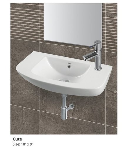 White Cute Wall Hung Basin