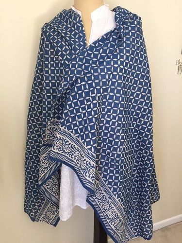 Indigo Print Cotton Scarves
