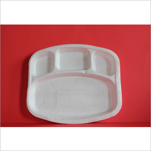 Disposable Plate - Thermocol, Four Compartments for Dal, Sabji & Chutney, Leakproof, Eco-friendly, Biodegradable, Durable, Hygienic