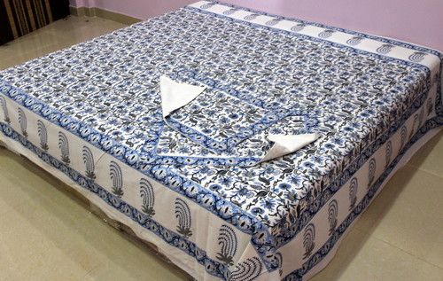 Cotton Block Printed Bedsheet