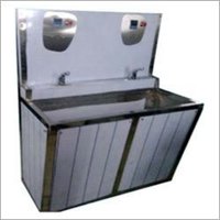 Semi Automatic Scrub Station - Stainless Steel, Space Saving Design | Foot Operated, User Friendly For Hospitals & Clinics