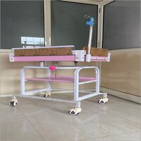 Ms Infant Care Trolley - Stainless Steel Tray With Saline Stand Slot , Thick Acrylic Collapsible Side Panels For Easy Mobility