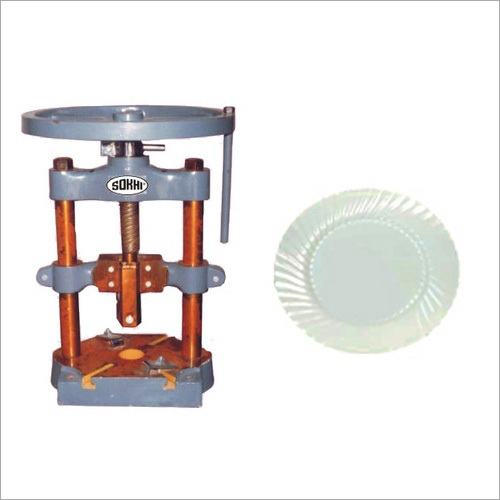 Grey And Golden Manual Paper Plate Making Machine