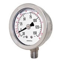 Stainless Steel Ammonia Gas Pressure Gauge Dial Material: Pc / Tempered Glass / Safety Glass