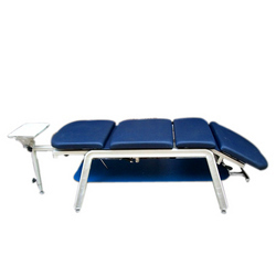 Four Fold Bed - Iron Material, Blue and White Color | Ideal for Hospital Use